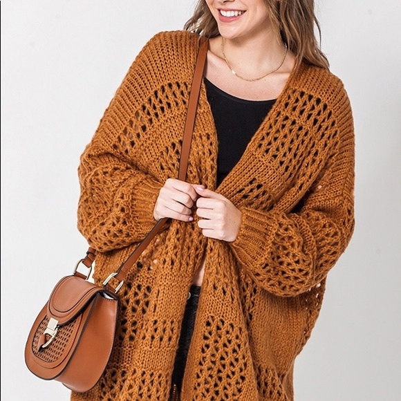 Oversized Relaxing Open Front Sweater - Picture 4 of 6